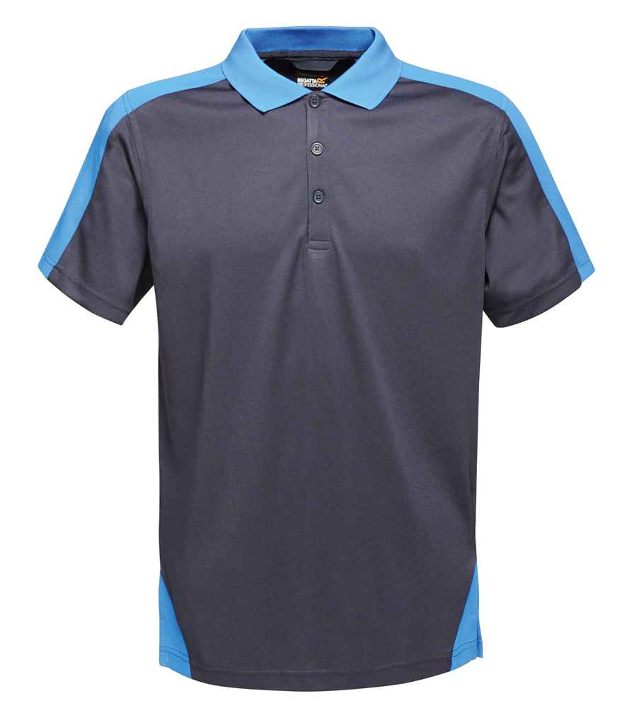 Regatta Contrast Collection Quick Wicking Pique Polo Shirt in Navy New Royal by Regatta Contrast Collection — Custom branded clothing by Print Press, featuring premium embroidery produced in our specialist print lab in the UK.