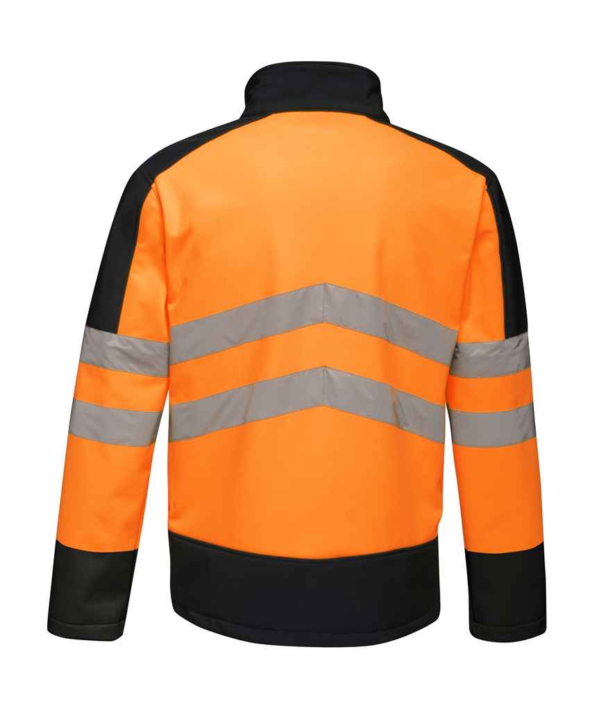 Regatta High Visibility Pro Contrast Soft Shell Jacket in by Regatta High Visibility — Custom branded clothing by Print Press, featuring premium embroidery produced in our specialist print lab in the UK.