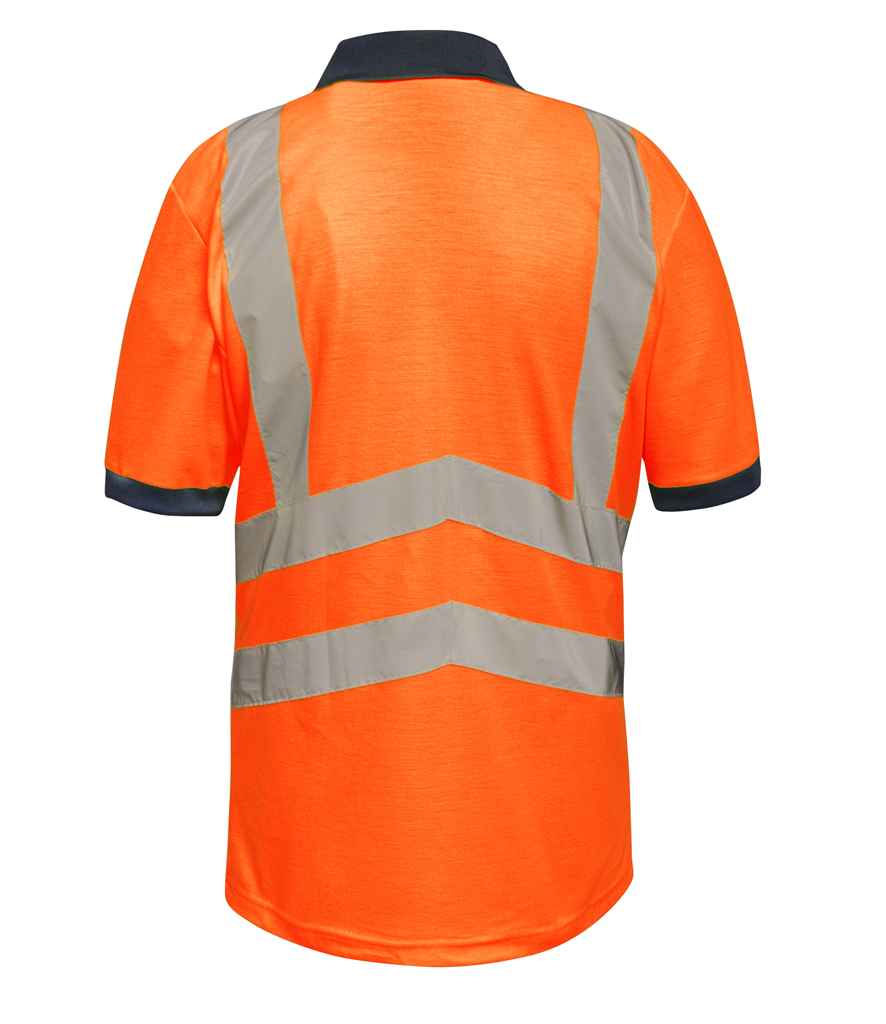 Regatta High Visibility Pro Contrast Pique Polo Shirt in by Regatta High Visibility — Custom branded clothing by Print Press, featuring premium embroidery produced in our specialist print lab in the UK.