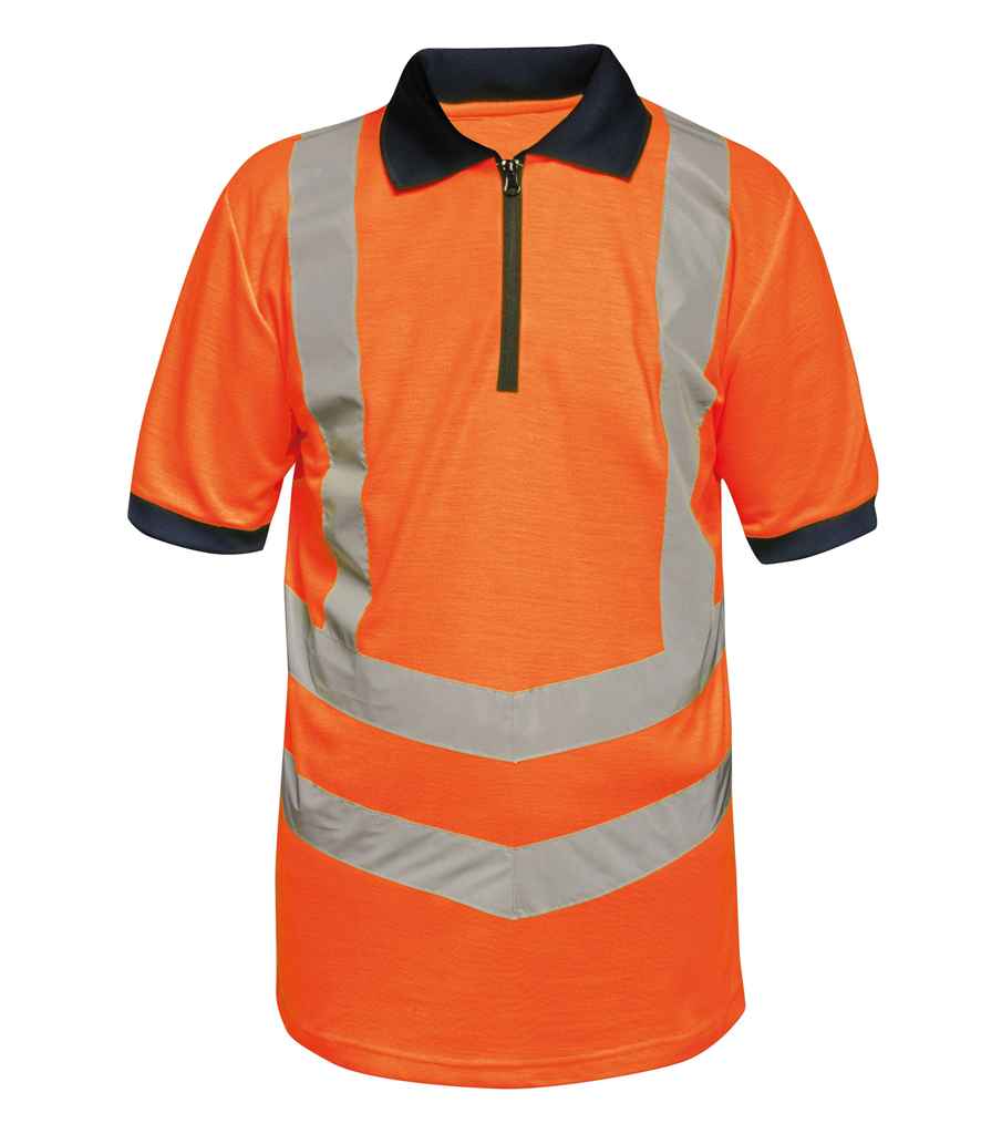 Regatta High Visibility Pro Contrast Pique Polo Shirt in by Regatta High Visibility — Custom branded clothing by Print Press, featuring premium embroidery produced in our specialist print lab in the UK.