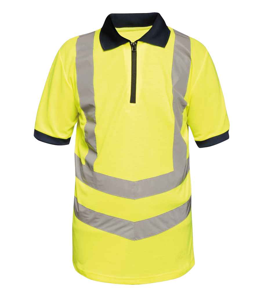 Regatta High Visibility Pro Contrast Pique Polo Shirt in by Regatta High Visibility — Custom branded clothing by Print Press, featuring premium embroidery produced in our specialist print lab in the UK.