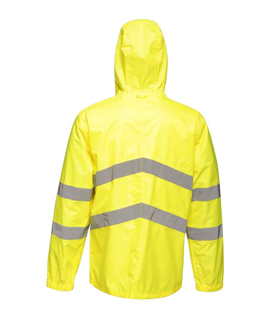 Regatta High Visibility Pro Packaway Jacket in by Regatta High Visibility — Custom branded clothing by Print Press, featuring premium embroidery produced in our specialist print lab in the UK.