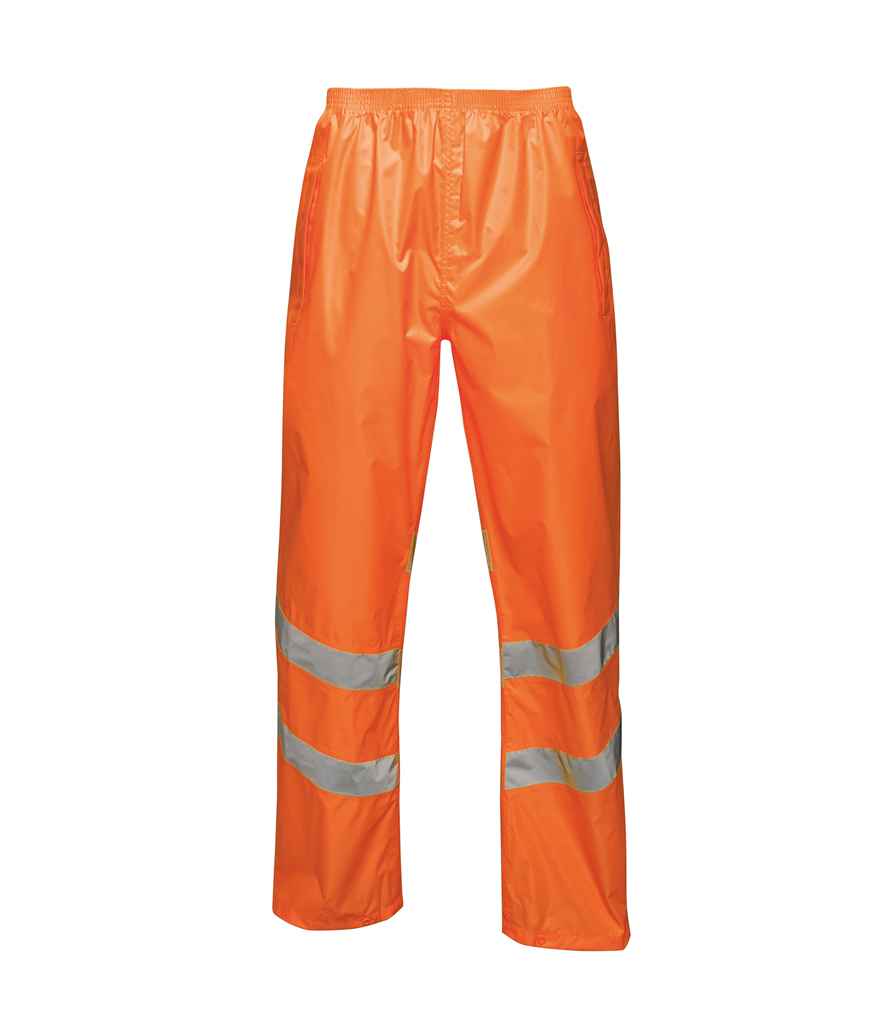Regatta High Visibility Pro Packaway Overtrousers in by Regatta High Visibility — Custom branded clothing by Print Press, featuring premium embroidery produced in our specialist print lab in the UK.