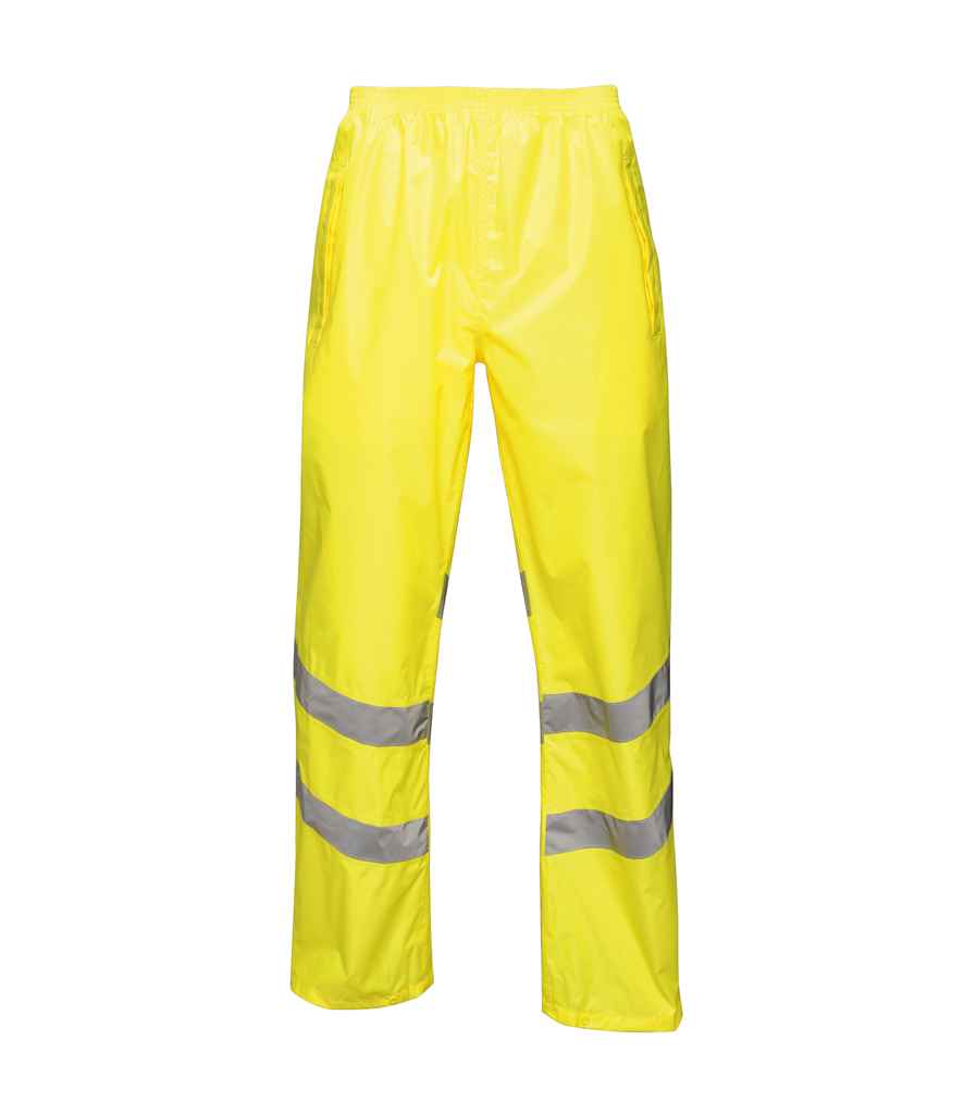 Regatta High Visibility Pro Packaway Overtrousers in by Regatta High Visibility — Custom branded clothing by Print Press, featuring premium embroidery produced in our specialist print lab in the UK.