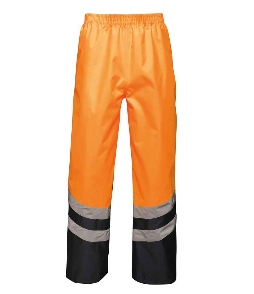 Regatta High Visibility Pro Contrast Overtrousers in by Regatta High Visibility — Custom branded clothing by Print Press, featuring premium embroidery produced in our specialist print lab in the UK.