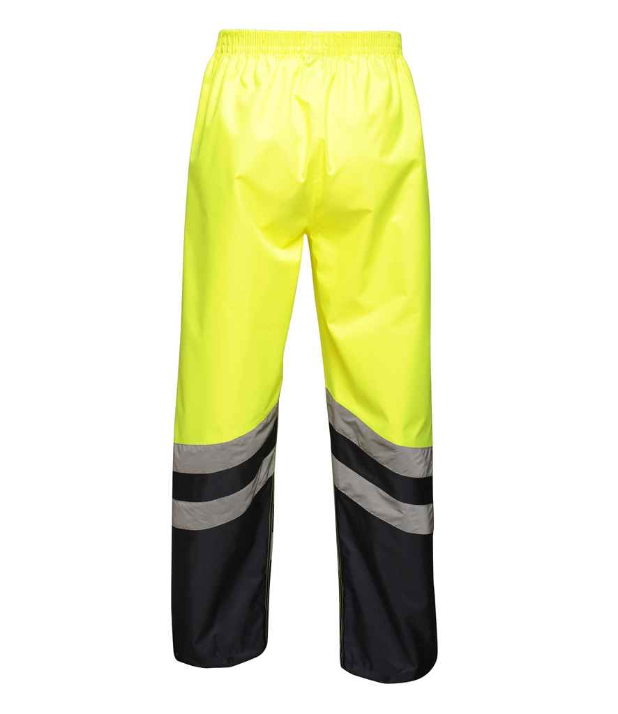 Regatta High Visibility Pro Contrast Overtrousers in by Regatta High Visibility — Custom branded clothing by Print Press, featuring premium embroidery produced in our specialist print lab in the UK.