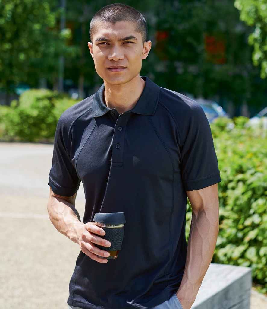 Regatta Coolweave Pique Polo Shirt in Black by Regatta — Custom branded clothing by Print Press, featuring premium embroidery produced in our specialist print lab in the UK.
