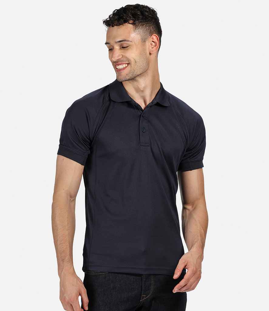 Regatta Coolweave Pique Polo Shirt in Navy by Regatta — Custom branded clothing by Print Press, featuring premium embroidery produced in our specialist print lab in the UK.