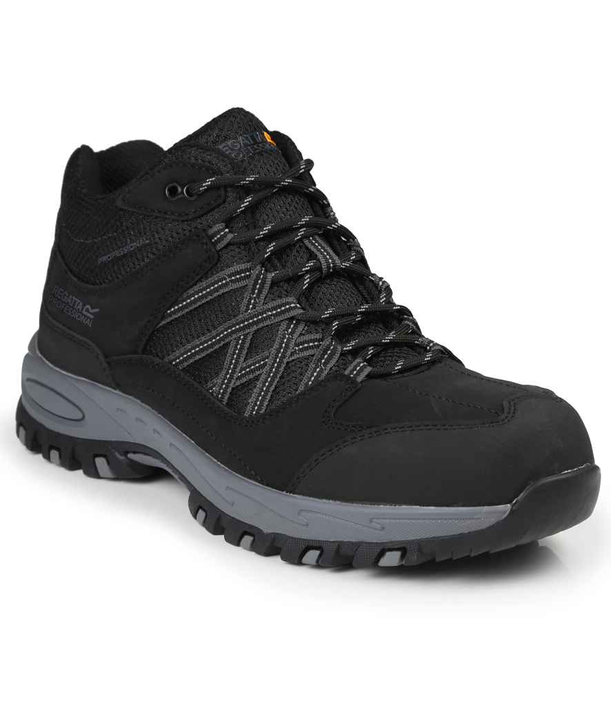 Regatta Safety Footwear Sandstone SB Safety Hikers in Black Granite by Regatta Safety Footwear — Custom branded clothing by Print Press, featuring premium embroidery produced in our specialist print lab in the UK.