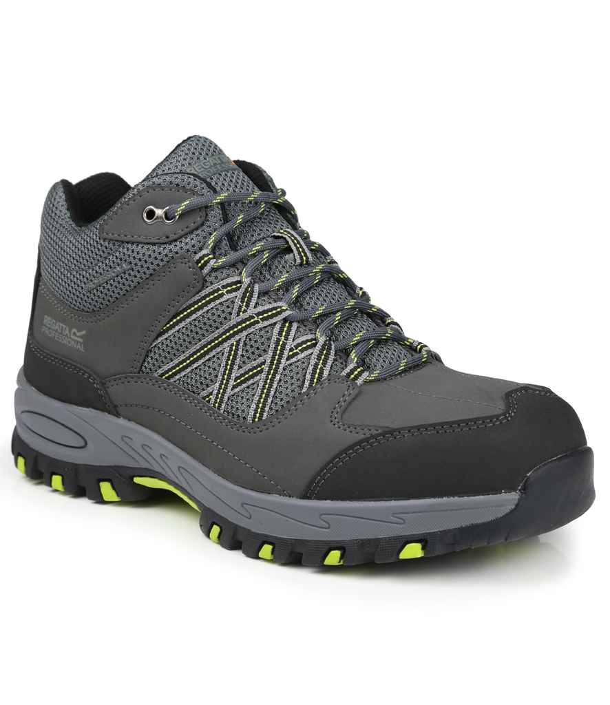 Regatta Safety Footwear Sandstone SB Safety Hikers in Briar Lime Punch by Regatta Safety Footwear — Custom branded clothing by Print Press, featuring premium embroidery produced in our specialist print lab in the UK.