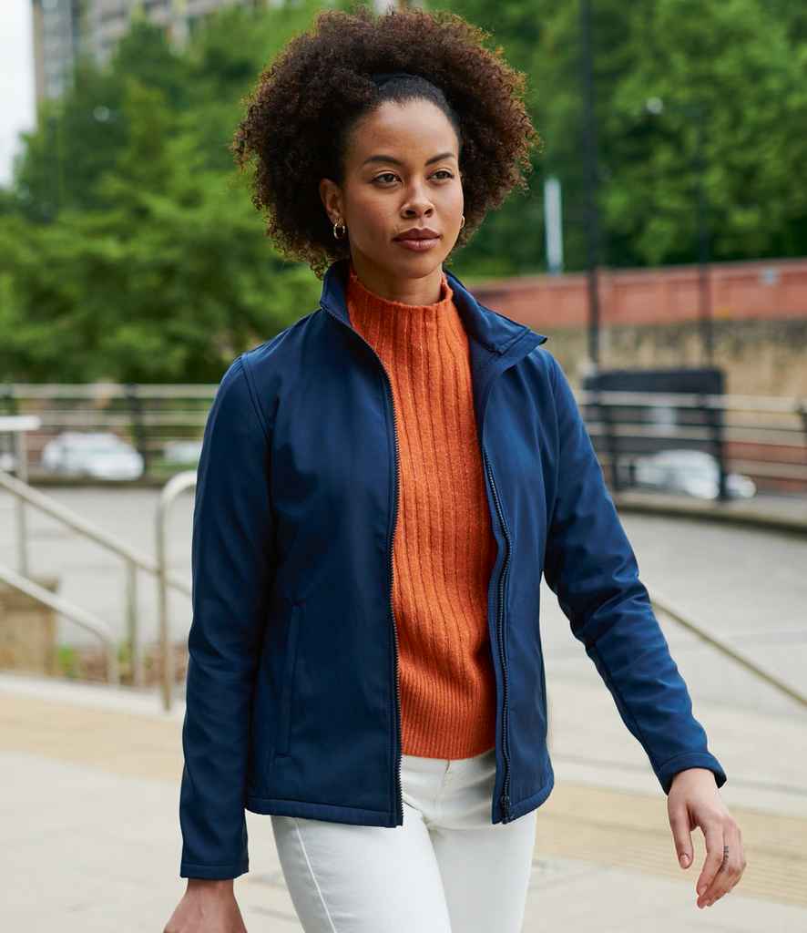 Regatta Ladies Ablaze Printable Soft Shell Jacket in Navy Navy by Regatta — Custom branded clothing by Print Press, featuring premium embroidery produced in our specialist print lab in the UK.