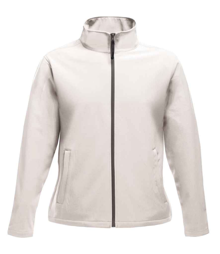 Regatta Ladies Ablaze Printable Soft Shell Jacket in White Light Steel by Regatta — Custom branded clothing by Print Press, featuring premium embroidery produced in our specialist print lab in the UK.