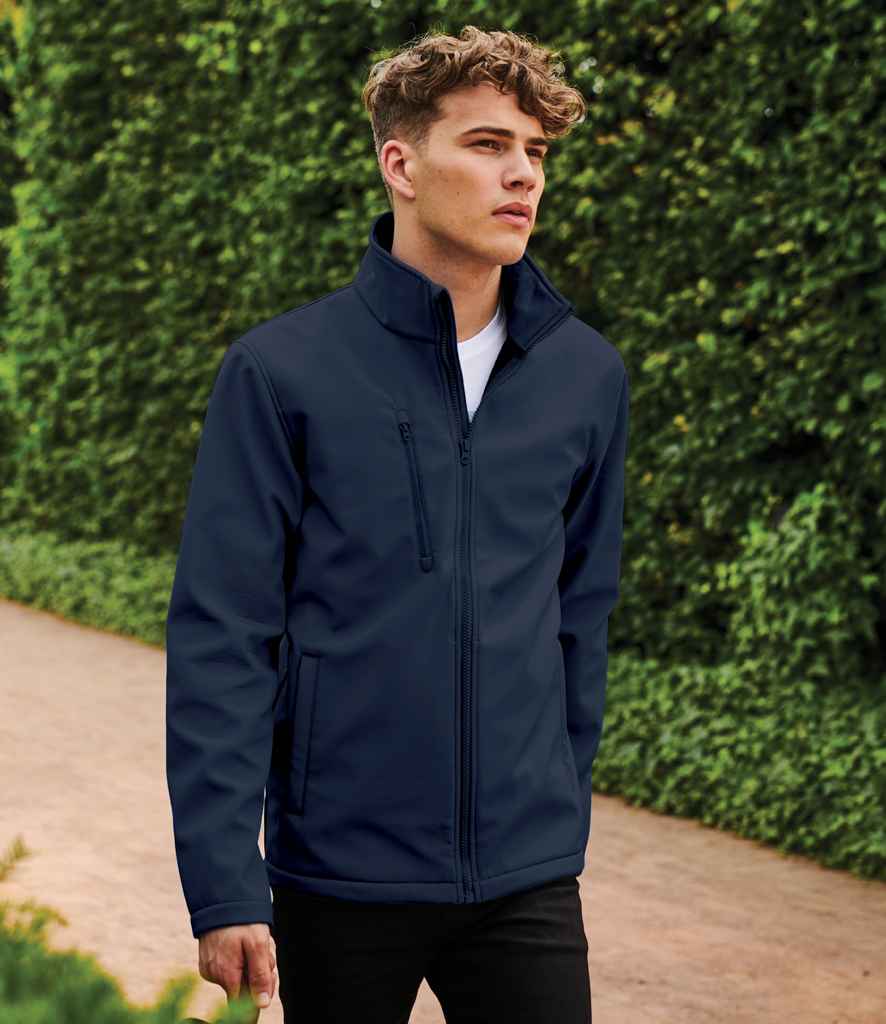 Regatta Ablaze Three Layer Soft Shell Jacket in Navy by Regatta — Custom branded clothing by Print Press, featuring premium embroidery produced in our specialist print lab in the UK.