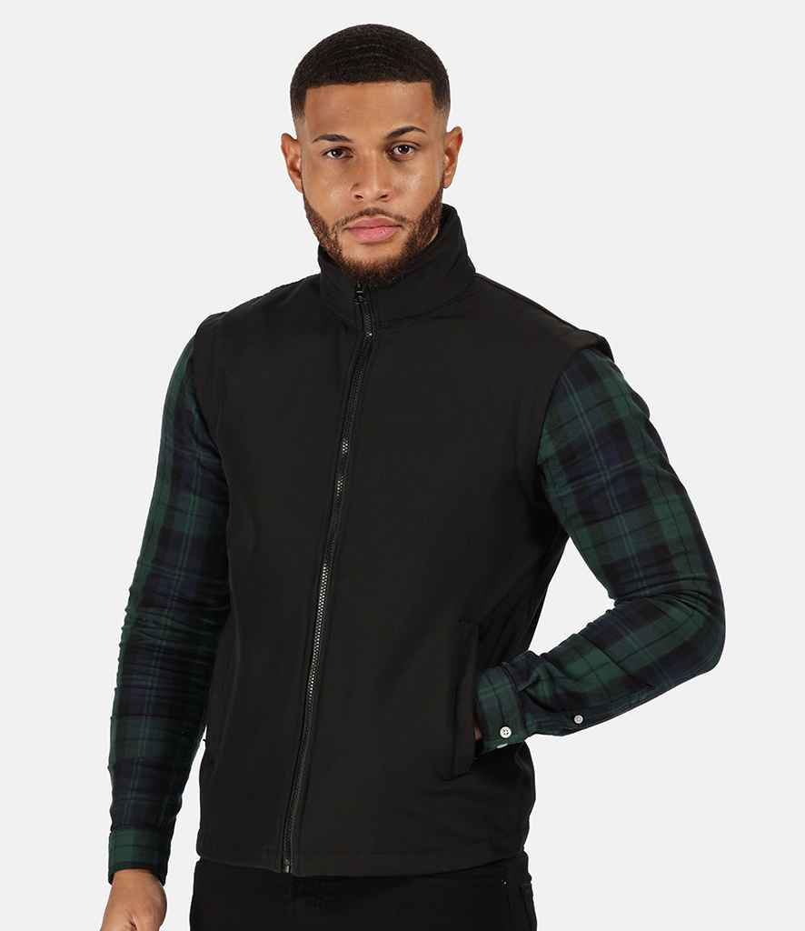 Regatta Ablaze Soft Shell Bodywarmer in Black Black by Regatta — Custom branded clothing by Print Press, featuring premium embroidery produced in our specialist print lab in the UK.