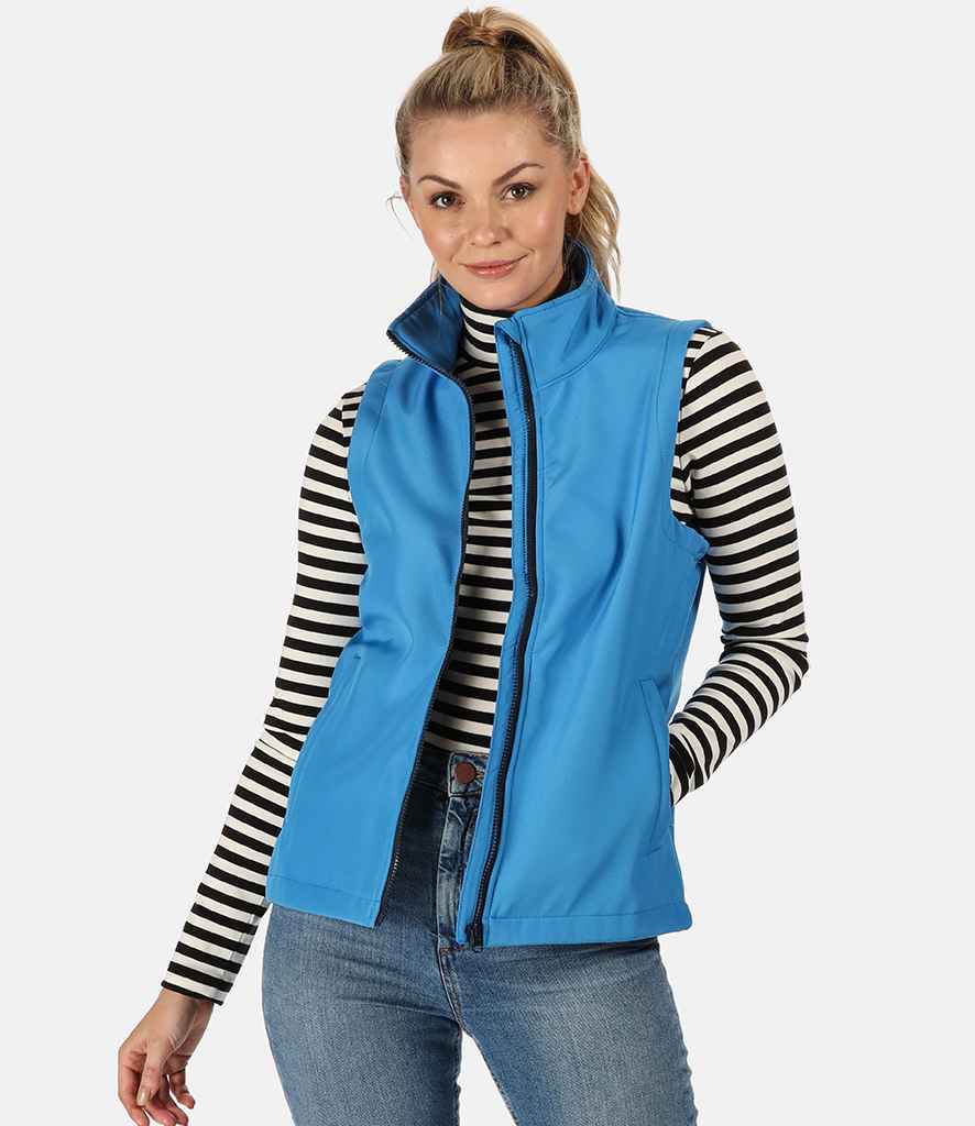 Regatta Ladies Ablaze Soft Shell Bodywarmer in by Regatta — Custom branded clothing by Print Press, featuring premium embroidery produced in our specialist print lab in the UK.