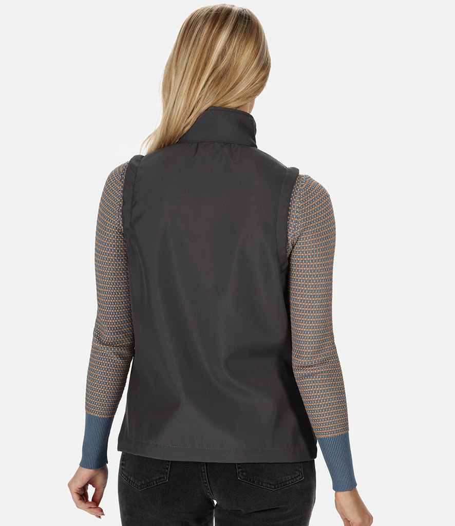 Regatta Ladies Ablaze Soft Shell Bodywarmer in by Regatta — Custom branded clothing by Print Press, featuring premium embroidery produced in our specialist print lab in the UK.