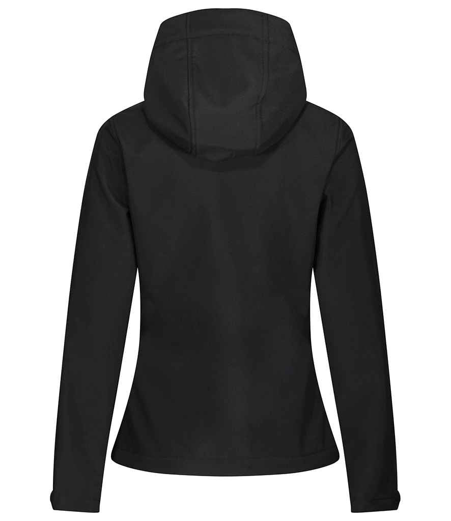 Regatta Ladies Venturer Three Layer Hooded Soft Shell Jacket in by Regatta — Custom branded clothing by Print Press, featuring premium embroidery produced in our specialist print lab in the UK.