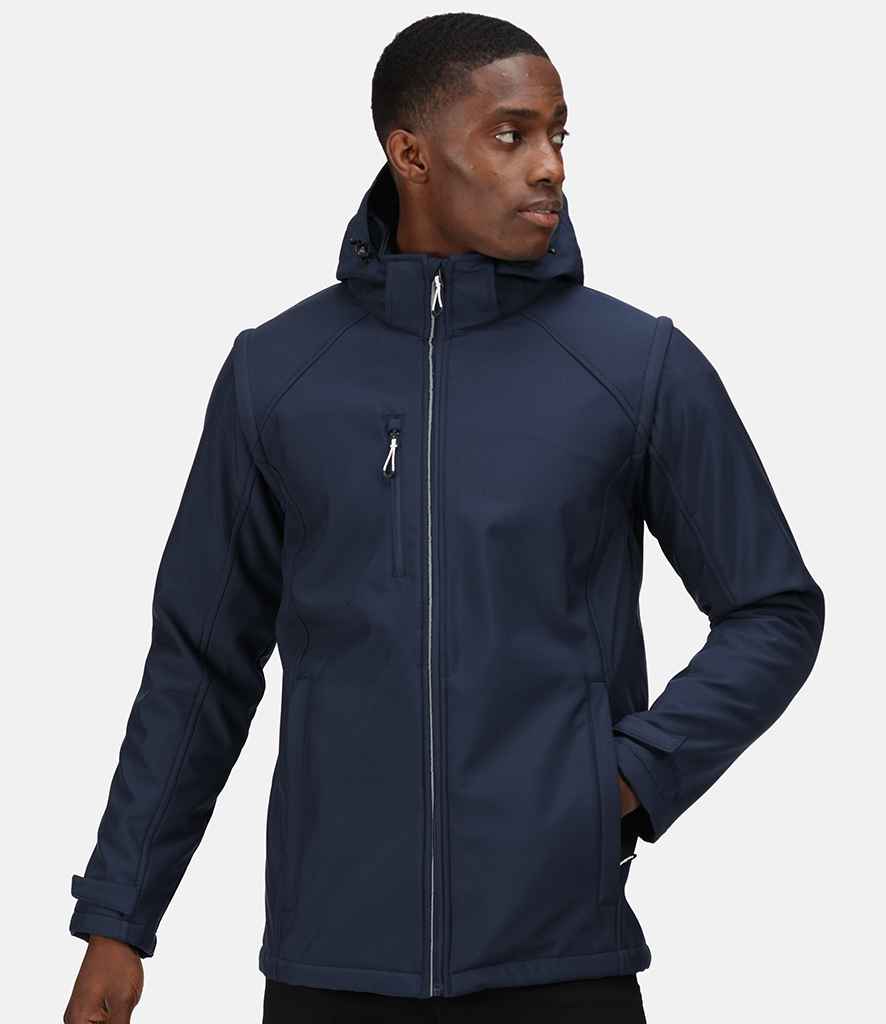 Regatta Erasmus 4-in-1 Soft Shell Jacket in Navy Navy by Regatta — Custom branded clothing by Print Press, featuring premium embroidery produced in our specialist print lab in the UK.