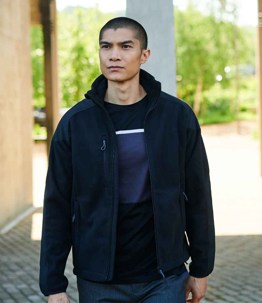 Regatta Broadstone Showerproof Micro Fleece Jacket in Black by Regatta — Custom branded clothing by Print Press, featuring premium embroidery produced in our specialist print lab in the UK.
