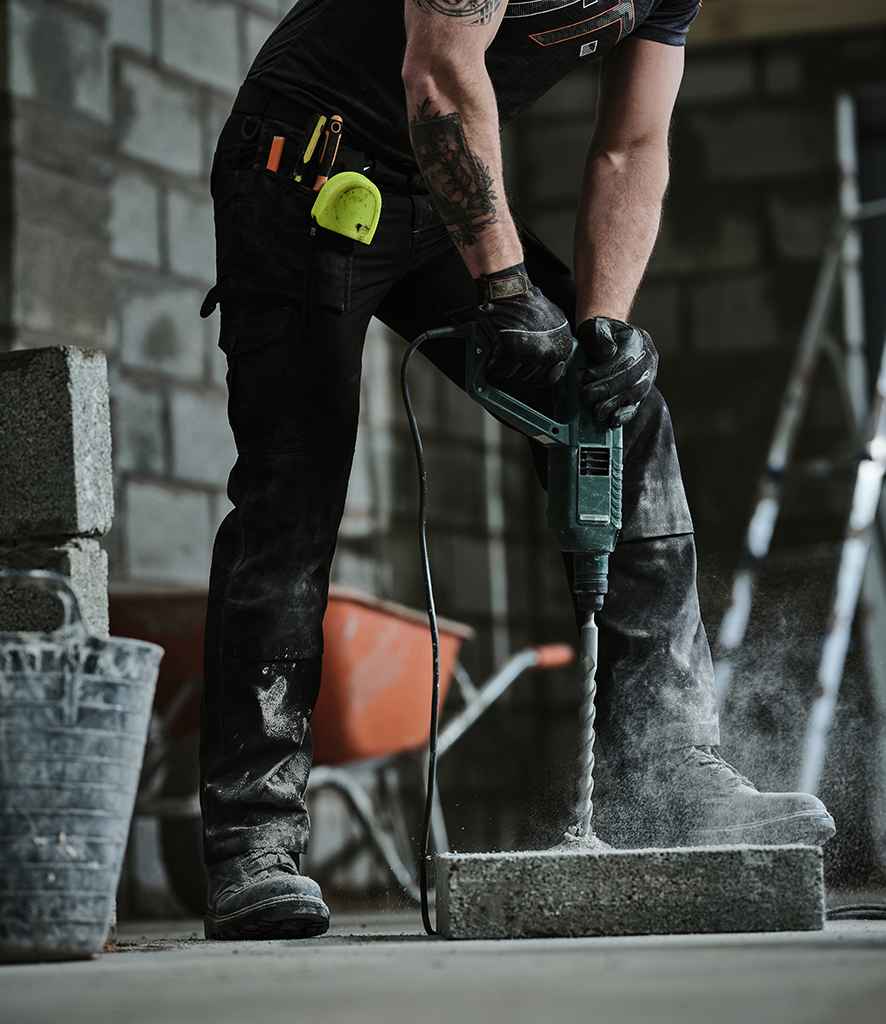 Regatta Pro Cargo Holster Trousers in Black by Regatta — Custom branded clothing by Print Press, featuring premium embroidery produced in our specialist print lab in the UK.