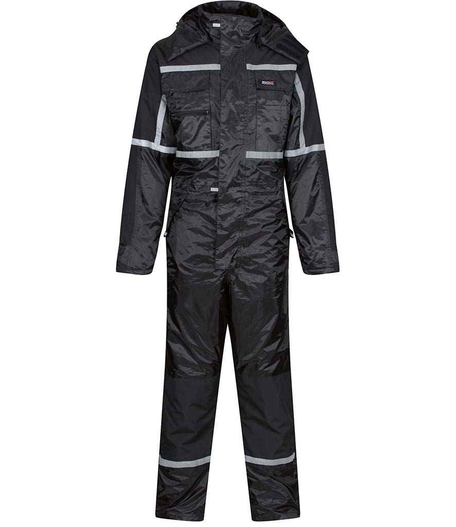 Regatta Pro Waterproof Insulated Coverall in Black by Regatta — Custom branded clothing by Print Press, featuring premium embroidery produced in our specialist print lab in the UK.