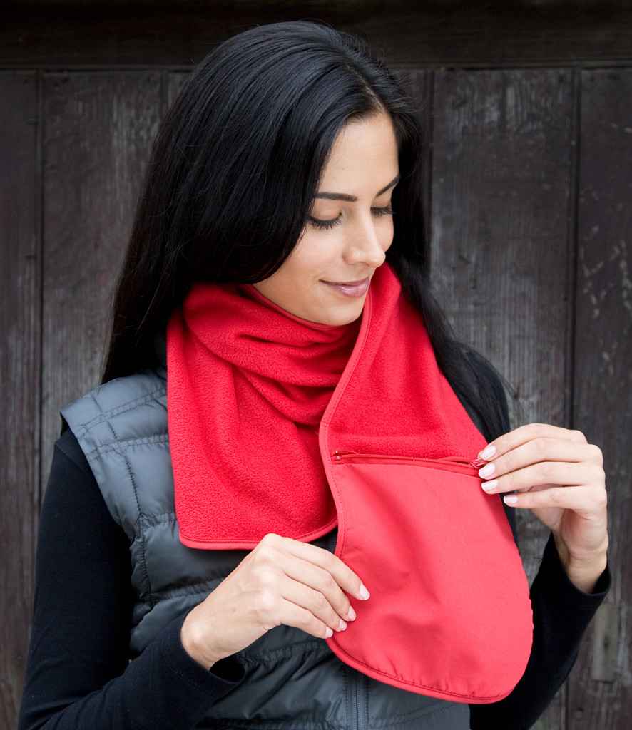Result Polartherm Scarf with Zip Pocket in ONE Red by Result Winter Essentials — Custom branded clothing by Print Press, featuring premium embroidery produced in our specialist print lab in the UK.