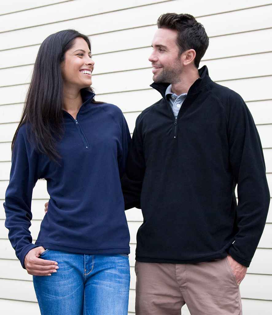 Result Core Zip Neck Micro Fleece in Navy by Result Core — Custom branded clothing by Print Press, featuring premium embroidery produced in our specialist print lab in the UK.