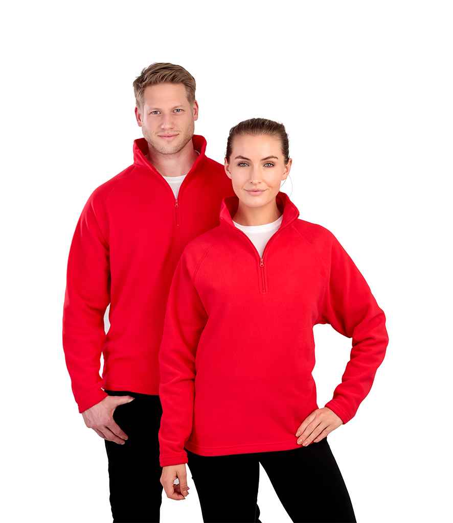 Result Core Zip Neck Micro Fleece in Red by Result Core — Custom branded clothing by Print Press, featuring premium embroidery produced in our specialist print lab in the UK.