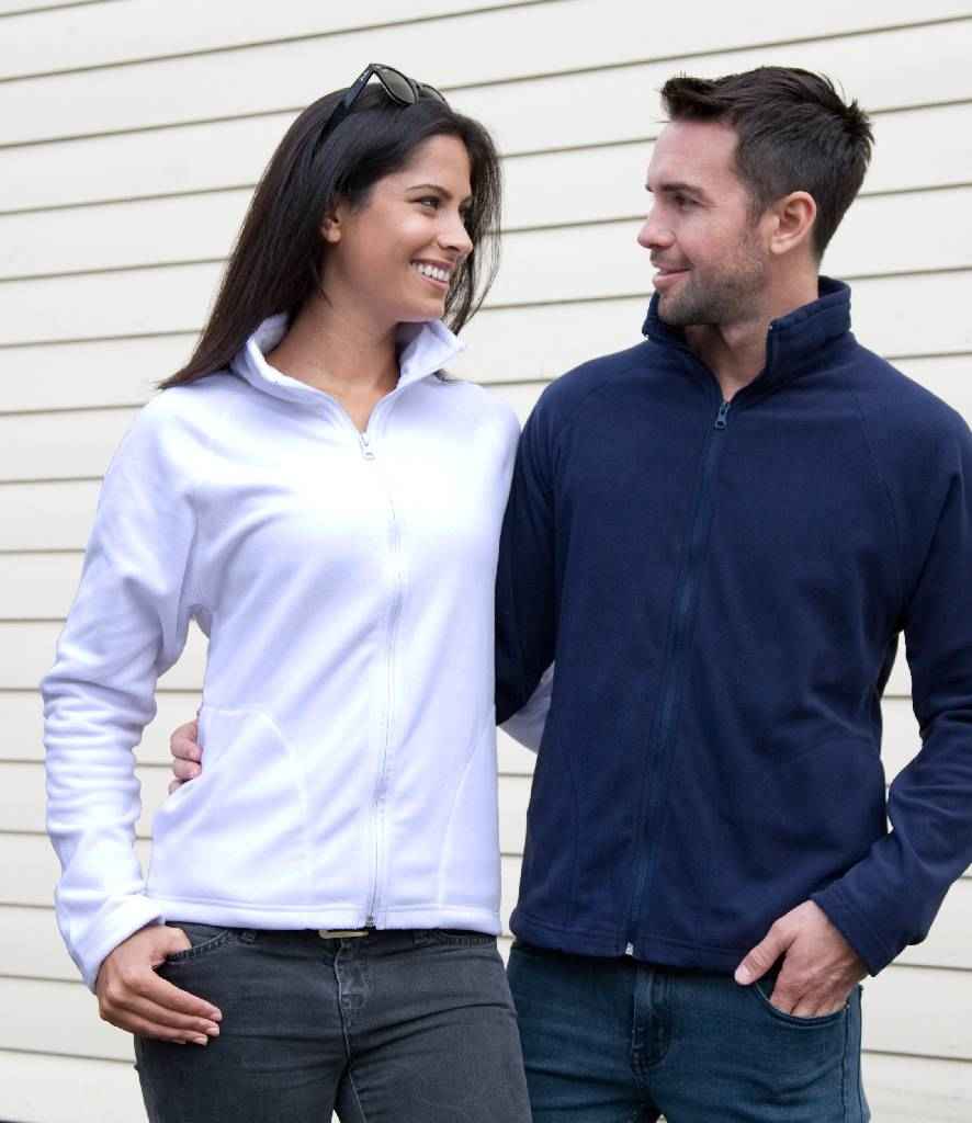 Result Core Micro Fleece Jacket in White by Result Core — Custom branded clothing by Print Press, featuring premium embroidery produced in our specialist print lab in the UK.