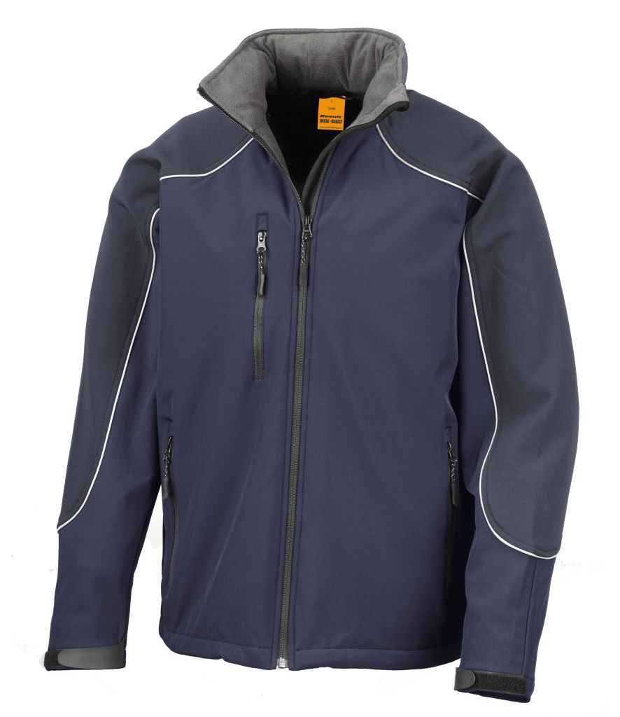 Result Work-Guard Hooded Soft Shell Jacket in by Result Work-Guard — Custom branded clothing by Print Press, featuring premium embroidery produced in our specialist print lab in the UK.