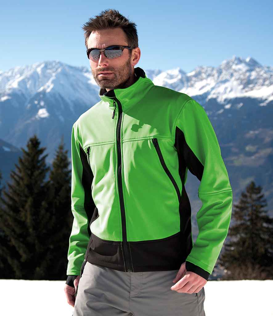 Result Soft Shell Activity Jacket in Vivid Green by Result — Custom branded clothing by Print Press, featuring premium embroidery produced in our specialist print lab in the UK.
