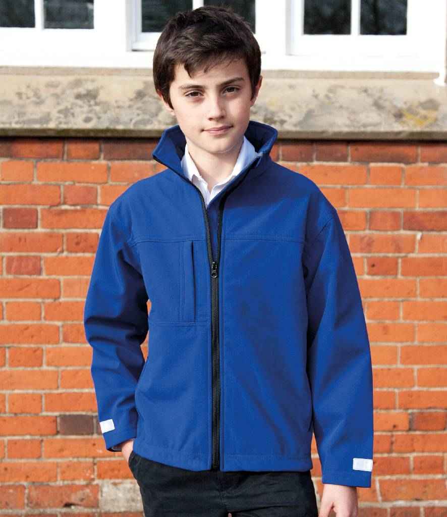 Result Kids Classic Soft Shell Jacket in Royal Blue by Result — Custom branded clothing by Print Press, featuring premium embroidery produced in our specialist print lab in the UK.