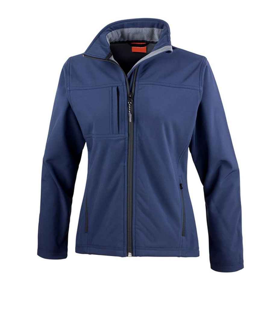 Result Ladies Classic Soft Shell Jacket in Navy by Result — Custom branded clothing by Print Press, featuring premium embroidery produced in our specialist print lab in the UK.