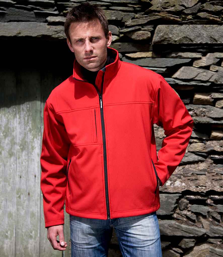 Result Classic Soft Shell Jacket in Red by Result — Custom branded clothing by Print Press, featuring premium embroidery produced in our specialist print lab in the UK.