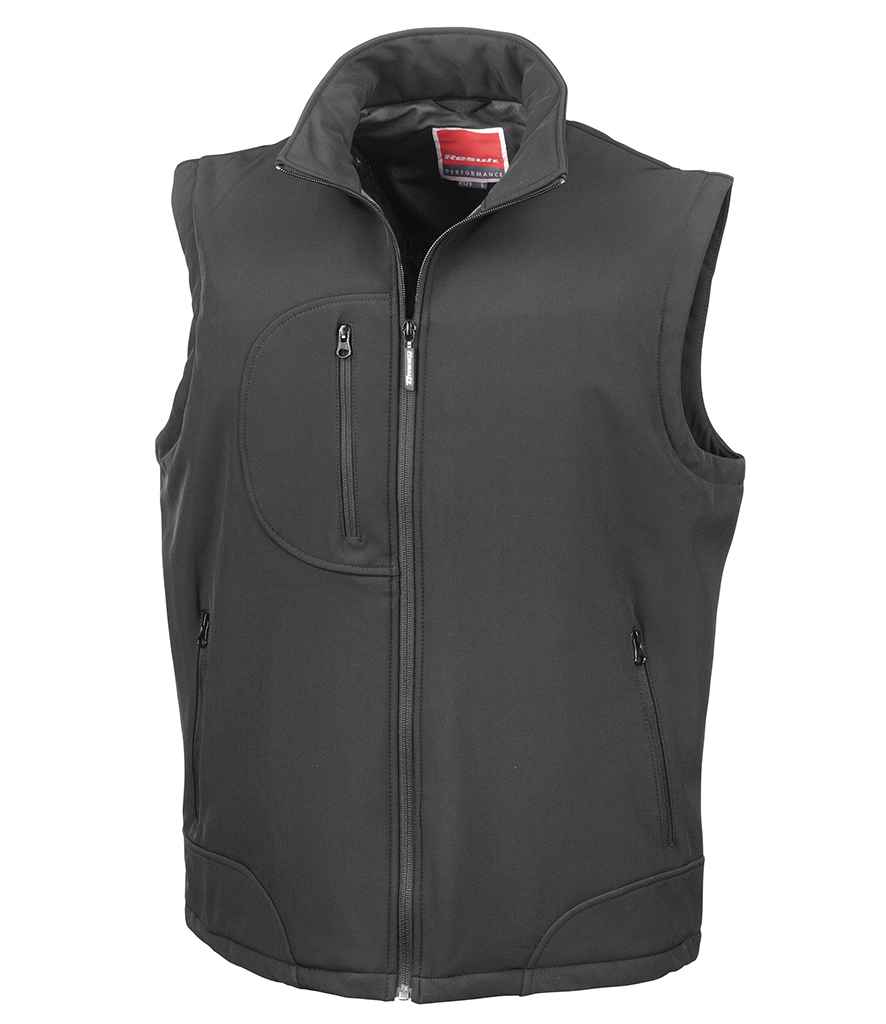 Result Soft Shell Bodywarmer in Black Black by Result — Custom branded clothing by Print Press, featuring premium embroidery produced in our specialist print lab in the UK.