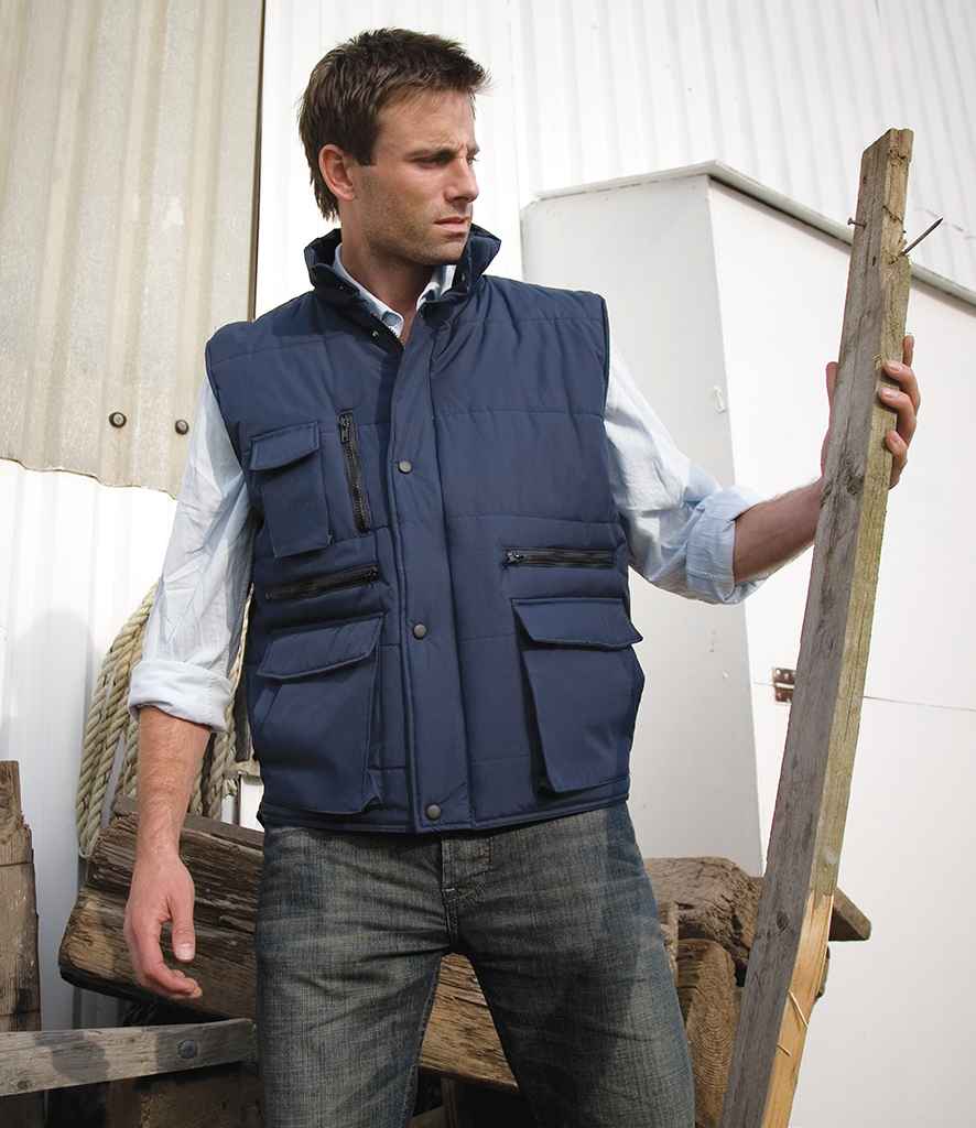 Result Work-Guard Lance Bodywarmer in Navy by Result Work-Guard — Custom branded clothing by Print Press, featuring premium embroidery produced in our specialist print lab in the UK.