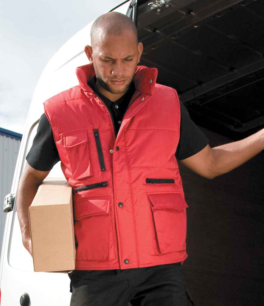 Result Work-Guard Lance Bodywarmer in Red by Result Work-Guard — Custom branded clothing by Print Press, featuring premium embroidery produced in our specialist print lab in the UK.