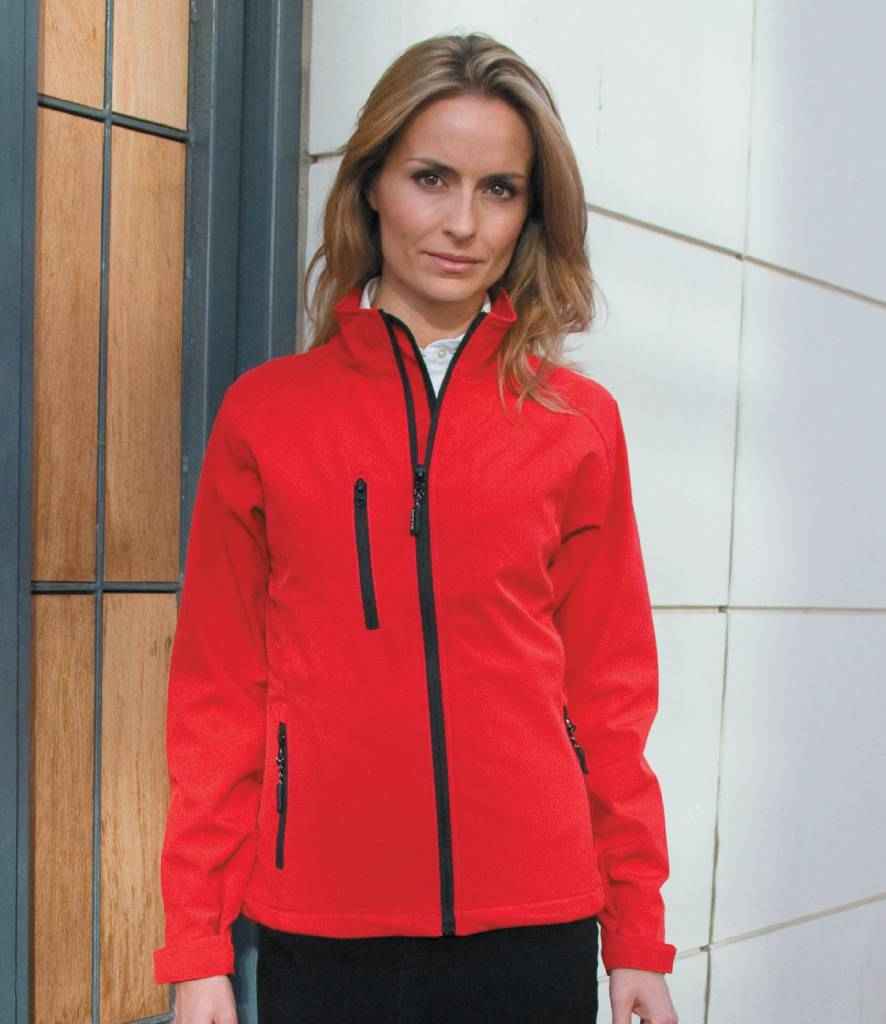 Result Ladies Base Layer Soft Shell Jacket in Red by Result — Custom branded clothing by Print Press, featuring premium embroidery produced in our specialist print lab in the UK.