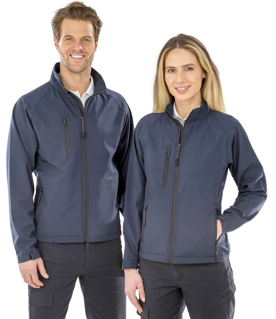 Result Base Layer Soft Shell Jacket in Navy by Result — Custom branded clothing by Print Press, featuring premium embroidery produced in our specialist print lab in the UK.