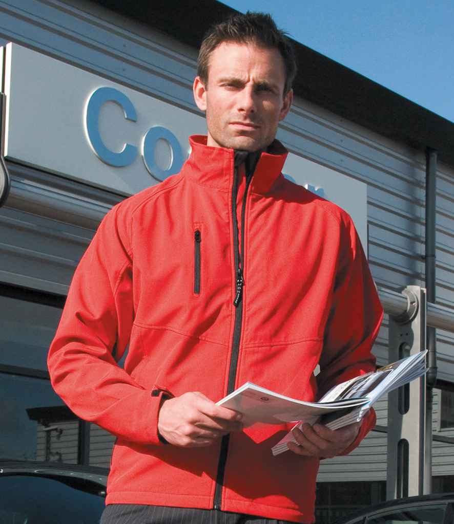 Result Base Layer Soft Shell Jacket in Red by Result — Custom branded clothing by Print Press, featuring premium embroidery produced in our specialist print lab in the UK.