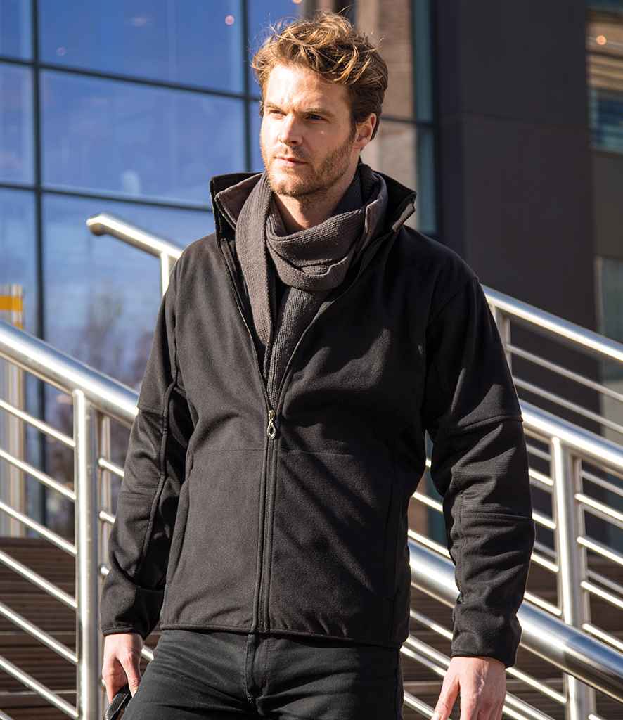 Result Osaka Combed Pile Soft Shell Jacket in Black by Result — Custom branded clothing by Print Press, featuring premium embroidery produced in our specialist print lab in the UK.