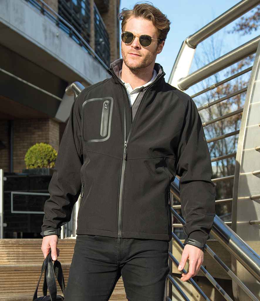 Result Ultra Lite Soft Shell Jacket in Black by Result — Custom branded clothing by Print Press, featuring premium embroidery produced in our specialist print lab in the UK.