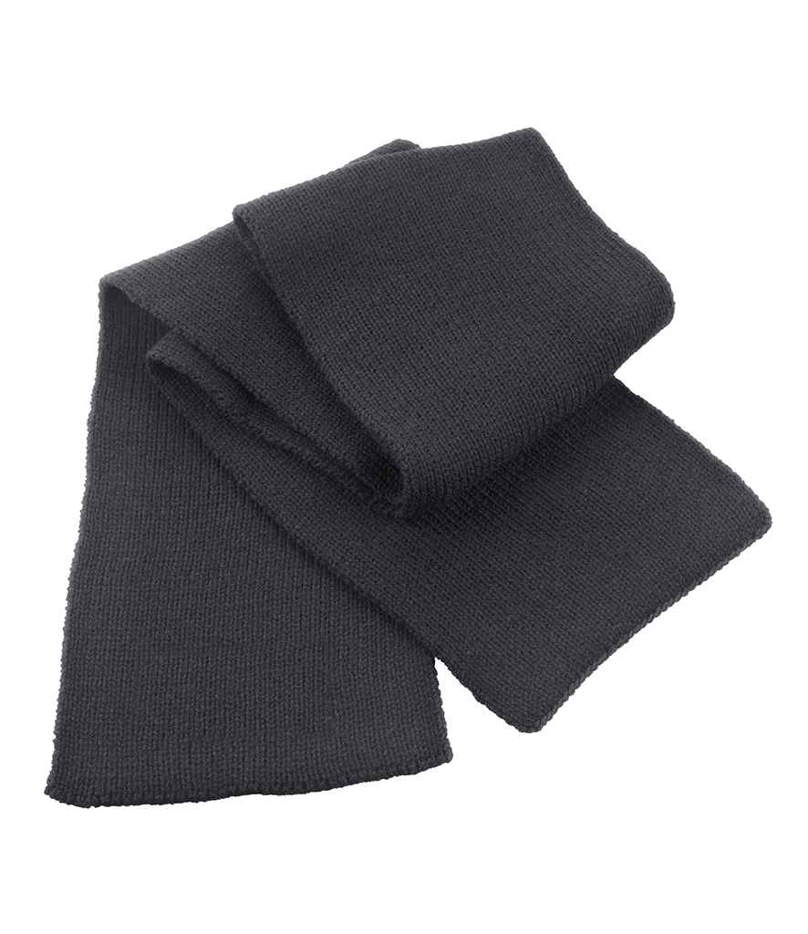 Result Classic Heavy Knit Scarf in ONE Charcoal by Result Winter Essentials — Custom branded clothing by Print Press, featuring premium embroidery produced in our specialist print lab in the UK.