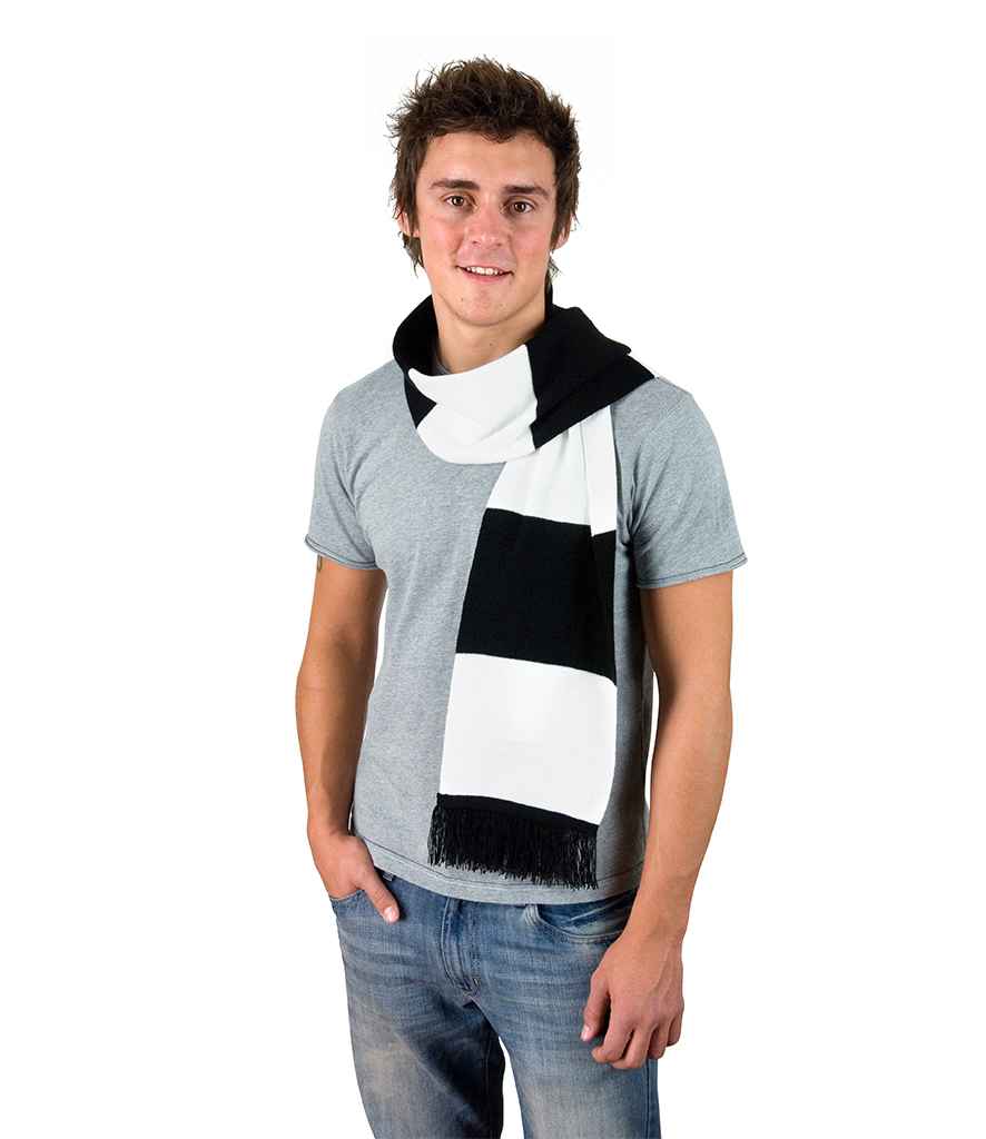 Result Team Scarf in ONE Black White by Result Winter Essentials — Custom branded clothing by Print Press, featuring premium embroidery produced in our specialist print lab in the UK.