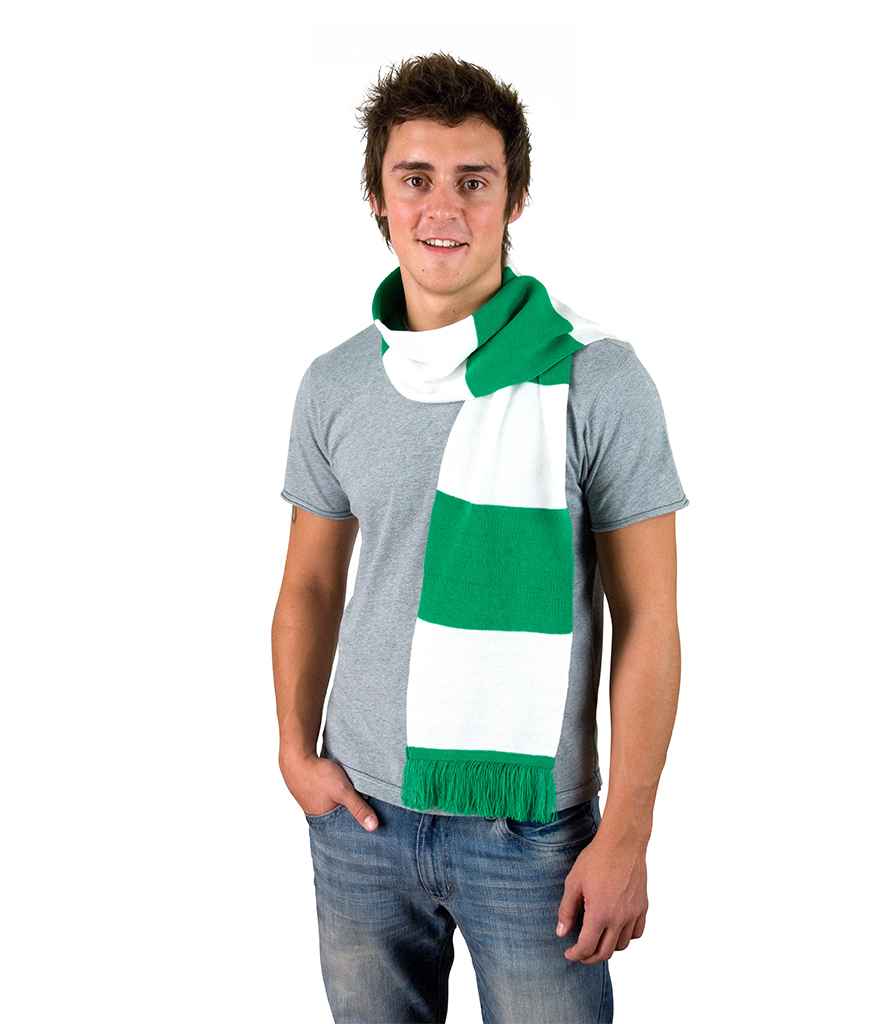 Result Team Scarf in ONE Kelly Green White by Result Winter Essentials — Custom branded clothing by Print Press, featuring premium embroidery produced in our specialist print lab in the UK.