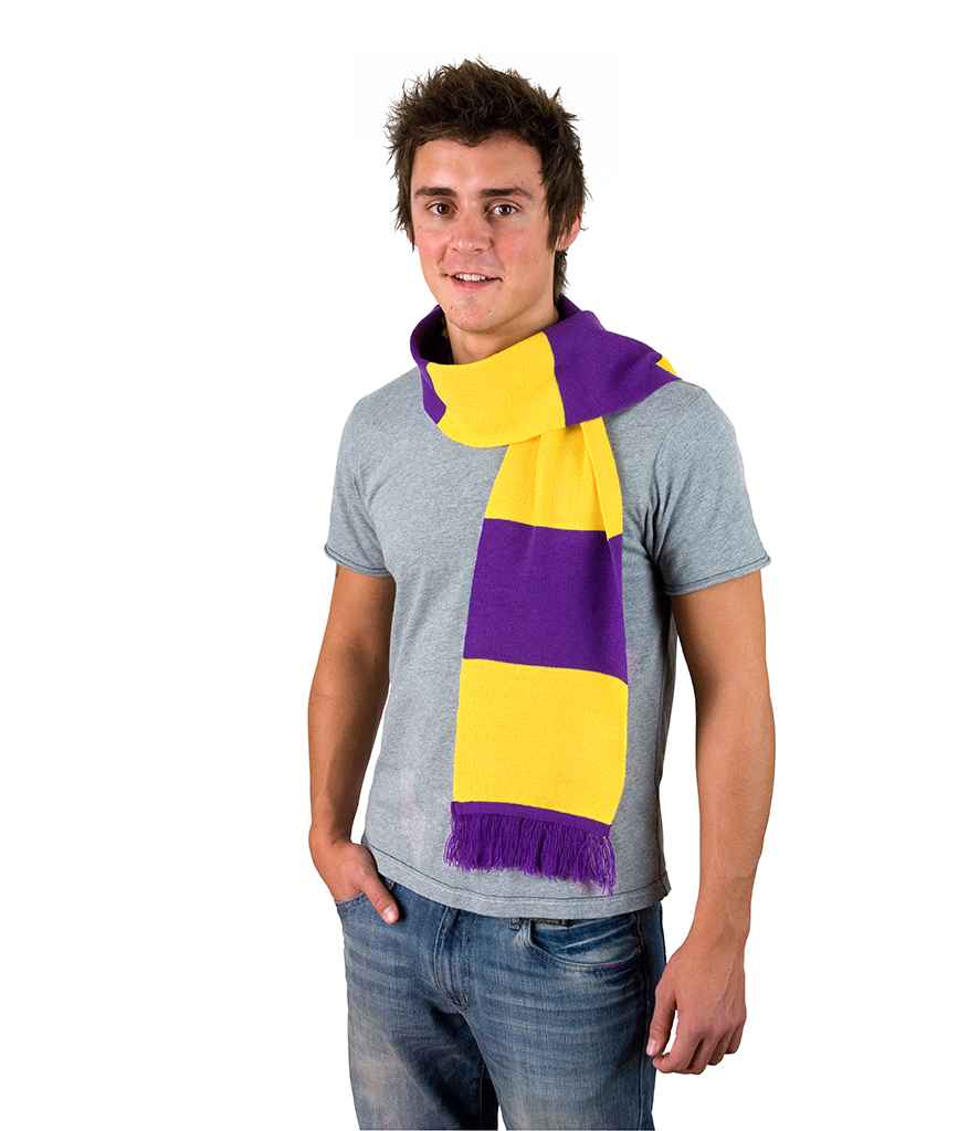 Result Team Scarf in ONE Purple Yellow by Result Winter Essentials — Custom branded clothing by Print Press, featuring premium embroidery produced in our specialist print lab in the UK.
