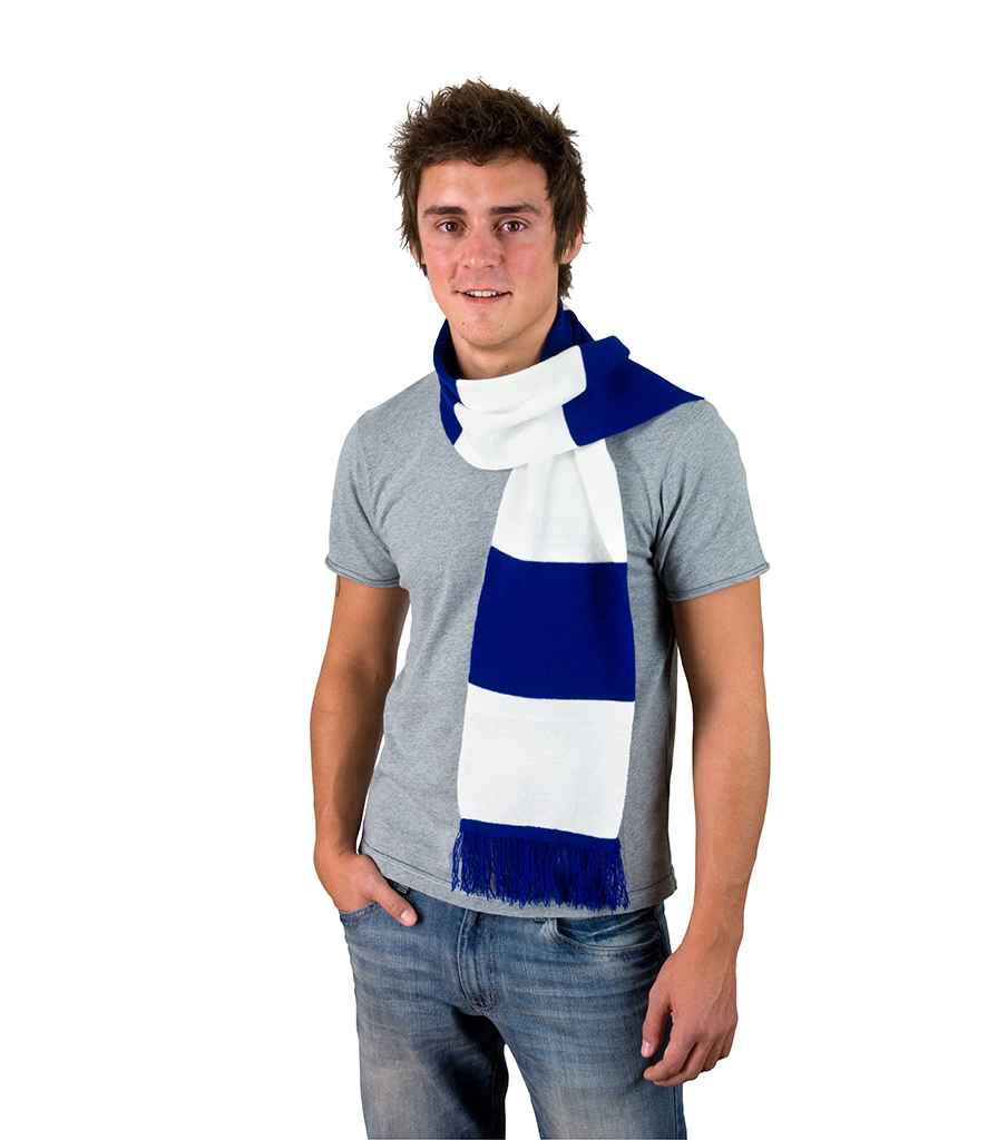 Result Team Scarf in ONE Royal Blue White by Result Winter Essentials — Custom branded clothing by Print Press, featuring premium embroidery produced in our specialist print lab in the UK.