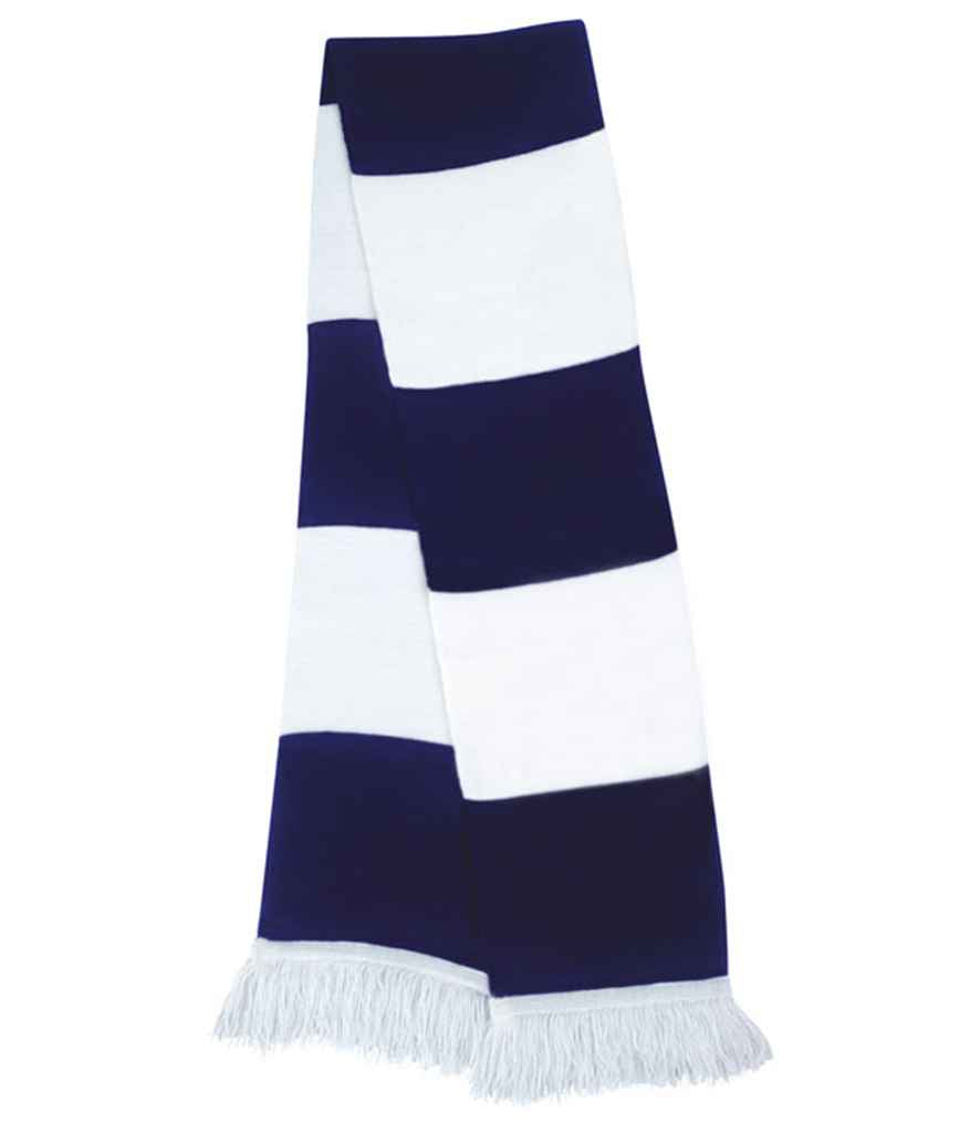 Result Team Scarf in ONE White Navy by Result Winter Essentials — Custom branded clothing by Print Press, featuring premium embroidery produced in our specialist print lab in the UK.