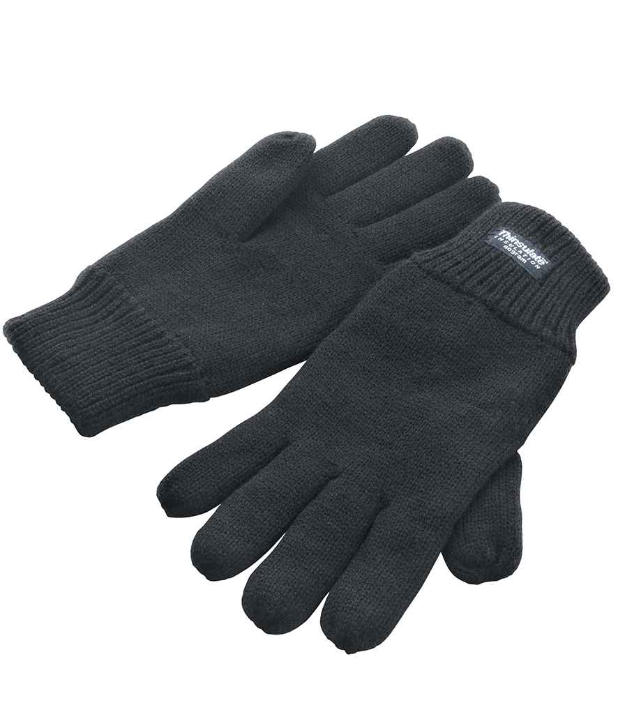 Result Classic Lined Thinsulate™ Gloves in Charcoal by Result Winter Essentials — Custom branded clothing by Print Press, featuring premium embroidery produced in our specialist print lab in the UK.