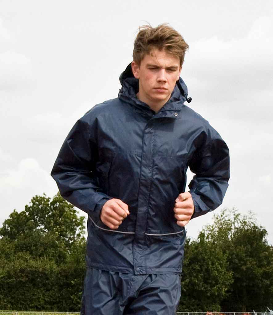 Result Kids/Youths Waterproof 2000 Ripstop Team Jacket in 5-6 yrs Navy by Result — Custom branded clothing by Print Press, featuring premium embroidery produced in our specialist print lab in the UK.